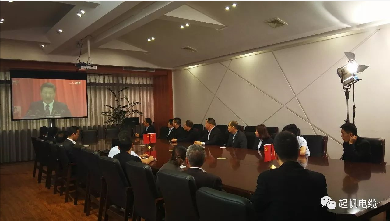 上海九游会电缆股东和党员一起观看党的十九大开幕式